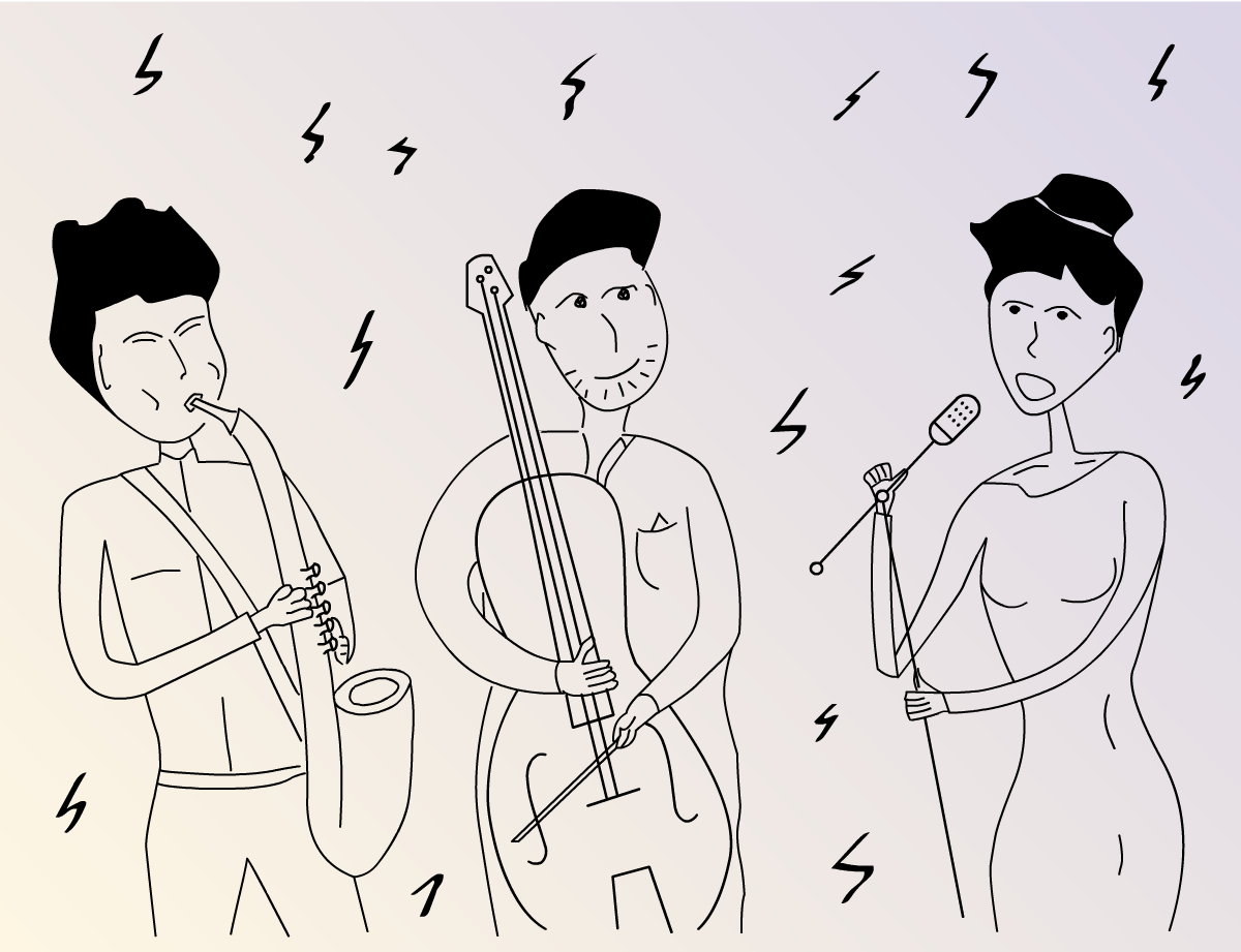 Person illustration wedding band wedding