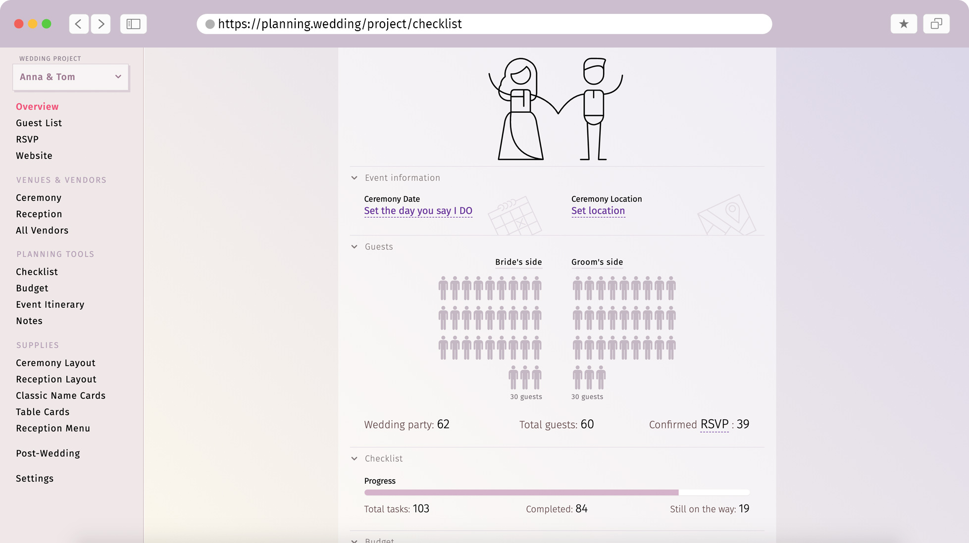 Plantilla Para El Presupuesto De Boda Wedding Planner Checklist