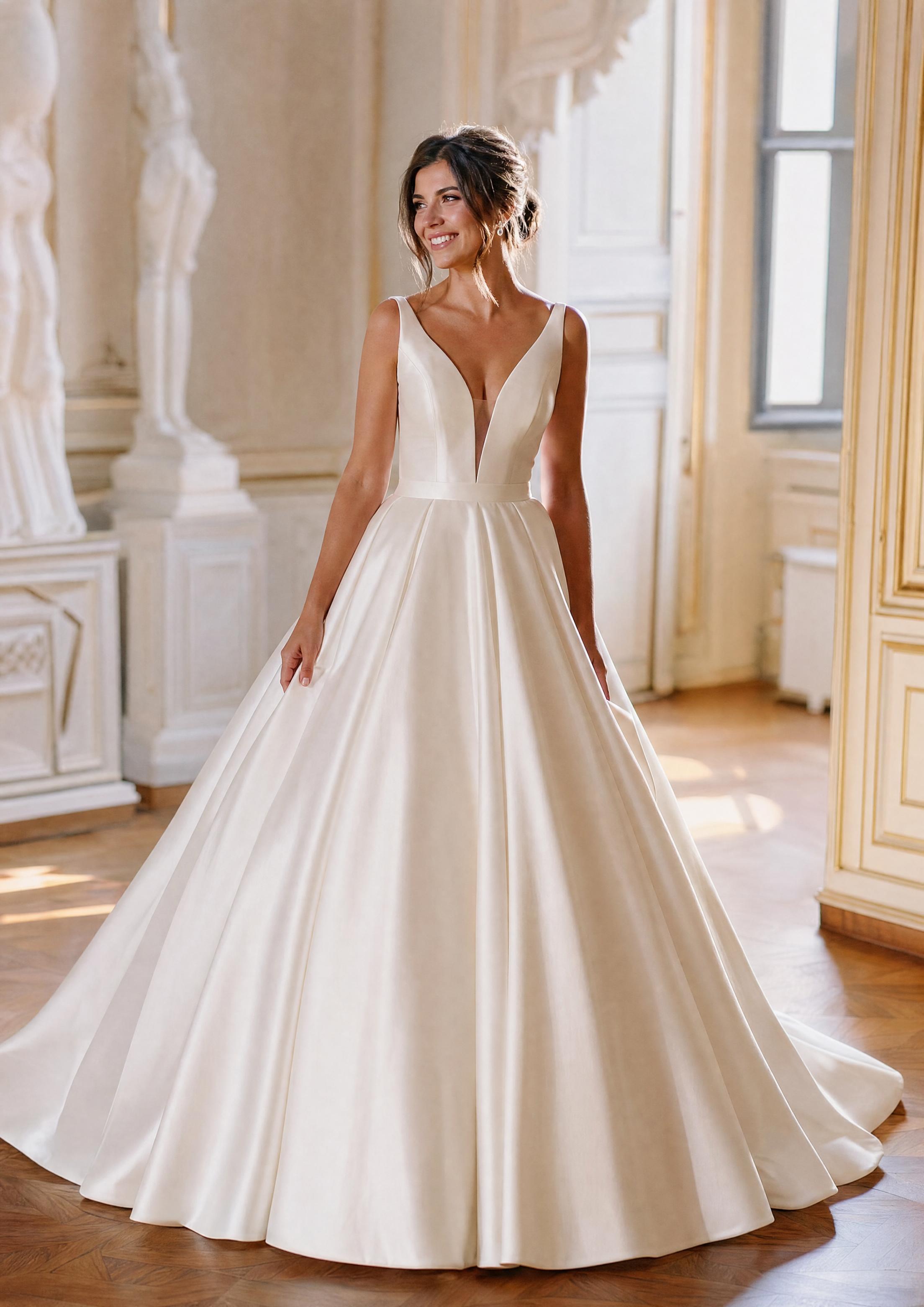 satin dress design for wedding Classic Off Shoulder Satin Wedding Dresses Ball Gowns