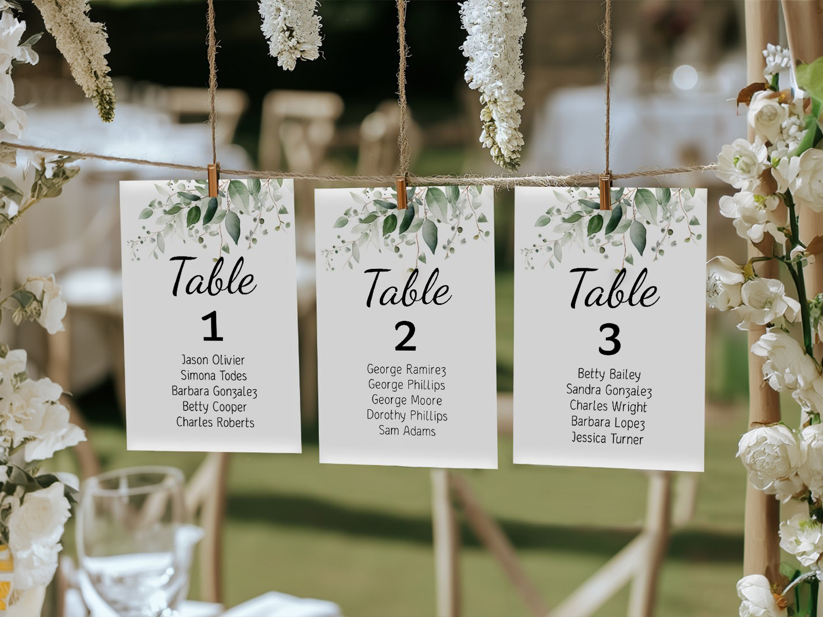 50 Cartes De Placement Mariage PATIKIL - Cartes Nom Table Feuilles Laser Blanc Élégantes Pliées